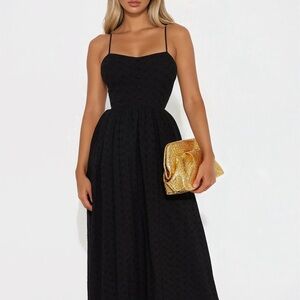 Fashion Nova Black Spaghetti-Strap Maxi Dress